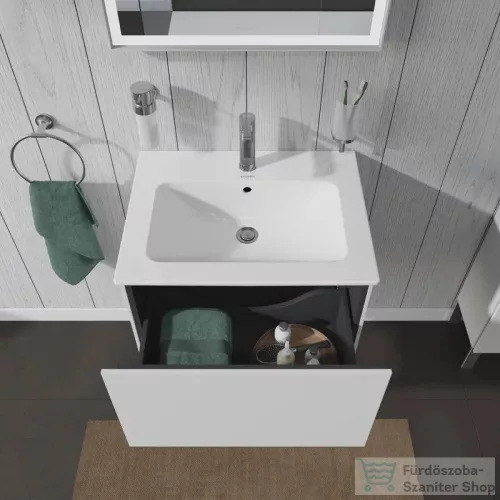 Duravit L-CUBE 62x48,1 cm-es, 1 fiókos alsószekrény mosdó és csaptelep nélkül, matt fehér LC614001818