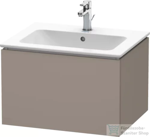 Duravit L-CUBE 62x48,1 cm-es, 1 fiókos alsószekrény mosdó és csaptelep nélkül, matt bazalt LC614004343