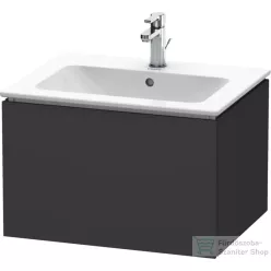   Duravit L-CUBE 62x48,1 cm-es, 1 fiókos alsószekrény mosdó és csaptelep nélkül, szupermatt grafit LC614008080