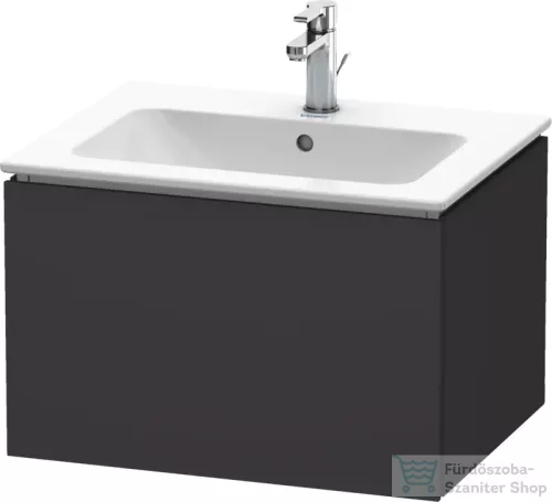 Duravit L-CUBE 62x48,1 cm-es, 1 fiókos alsószekrény mosdó és csaptelep nélkül, szupermatt grafit LC614008080