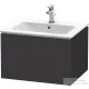 Duravit L-CUBE 62x48,1 cm-es, 1 fiókos alsószekrény mosdó és csaptelep nélkül, szupermatt grafit LC614008080