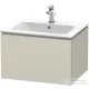 Duravit L-CUBE 62x48,1 cm-es, 1 fiókos alsószekrény mosdó és csaptelep nélkül, matt taupe LC614009191