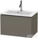 Duravit L-CUBE 62x39,1 cm-es, 1 fiókos alsószekrény mosdó és csaptelep nélkül, lakkozott matt szatén szürke LC615609090