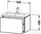 Duravit L-CUBE 62x39,1 cm-es, 1 fiókos alsószekrény mosdó és csaptelep nélkül, lakkozott matt szatén szürke LC615609090
