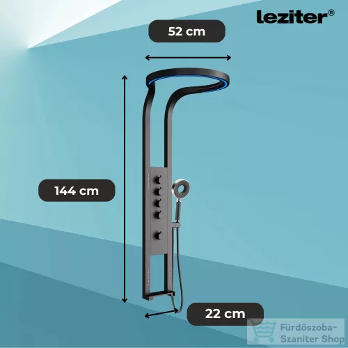 Leziter Luxory hidromasszázs zuhanypanel szürke LDHZ-GR