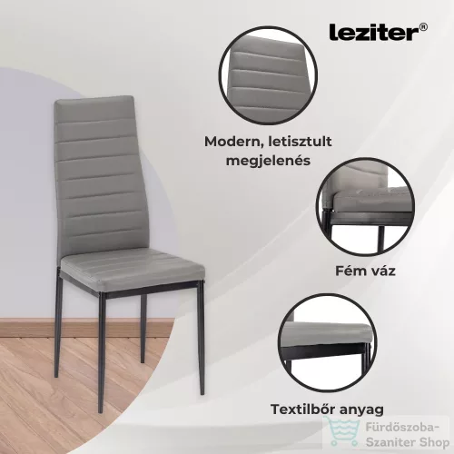 Leziter Renton 4+1 étkező garnitúra szürke-fekete LEAB140-WH_DA258GB_4