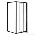 Leziter Flexi falsíkra szerelhető szögletes zuhanykabin 80x80 cm zuhanytálca nélkül fekete LF011B_LF1280B
