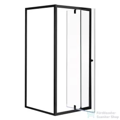   Leziter Flexi falsíkra szerelhető szögletes zuhanykabin 80x80 cm zuhanytálca nélkül fekete LF011B_LF1280B