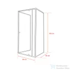Leziter Flexi falsíkra szerelhető szögletes zuhanykabin 80x80 cm zuhanytálca nélkül fekete LF011B_LF1280B