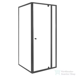   Leziter Flexi sarokba szerelhető szögletes zuhanykabin 80x80 cm zuhanytálca nélkül fekete LF011B_LF1280SB