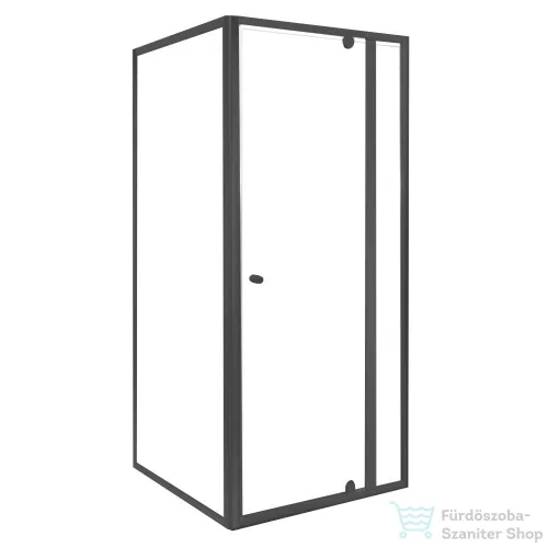Leziter Flexi sarokba szerelhető szögletes zuhanykabin 80x80 cm zuhanytálca nélkül fekete LF011B_LF1280SB