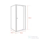 Leziter Flexi sarokba szerelhető szögletes zuhanykabin 80x80 cm zuhanytálca nélkül fekete LF011B_LF1280SB