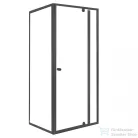 Leziter Flexi sarokba szerelhető aszimmetrikus zuhanykabin 80x90 cm zuhanytálca nélkül fekete LF011B_LF1290ASZSB