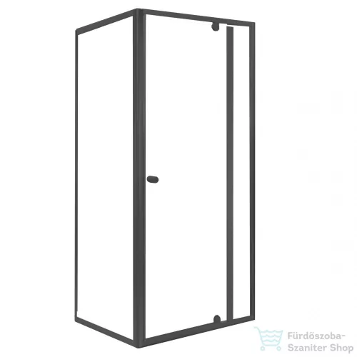 Leziter Flexi sarokba szerelhető aszimmetrikus zuhanykabin 80x90 cm zuhanytálca nélkül fekete LF011B_LF1290ASZSB