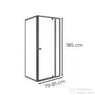 Leziter Flexi sarokba szerelhető aszimmetrikus zuhanykabin 80x90 cm zuhanytálca nélkül fekete LF011B_LF1290ASZSB