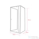 Leziter Flexi falsíkra szerelhető szögletes zuhanykabin 90x90 cm zuhanytálca nélkül fekete LF011B_LF1290B