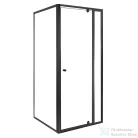 Leziter Flexi sarokba szerelhető szögletes zuhanykabin 90x90 cm zuhanytálca nélkül fekete LF011B_LF1290SB