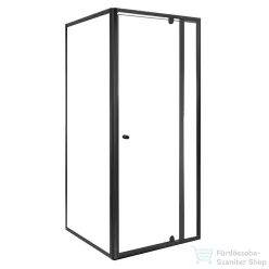   Leziter Flexi sarokba szerelhető szögletes zuhanykabin 90x90 cm zuhanytálca nélkül fekete LF011B_LF1290SB