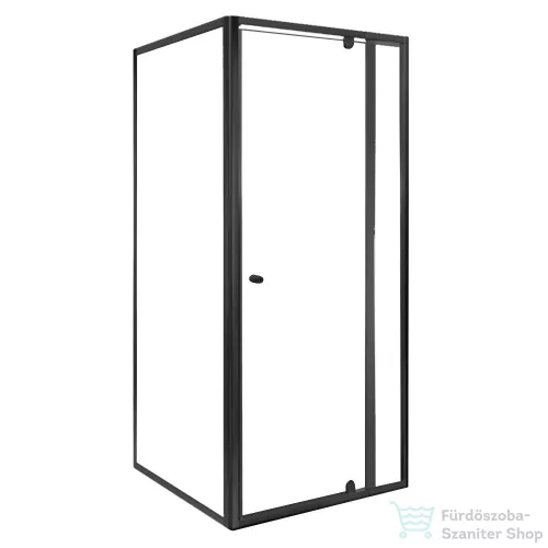 Leziter Flexi sarokba szerelhető szögletes zuhanykabin 90x90 cm zuhanytálca nélkül fekete LF011B_LF1290SB