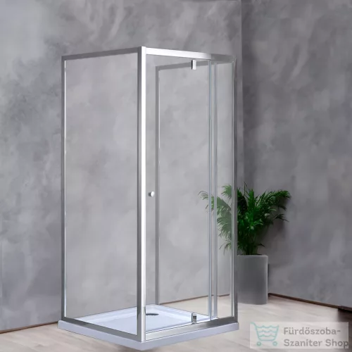 Leziter Flexi falsíkra szerelhető szögletes zuhanykabin 80x80 cm zuhanytálca nélkül LF011_LF1280