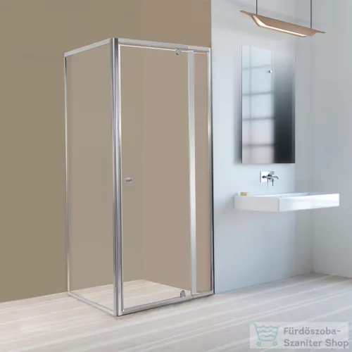 Leziter Flexi sarokba szerelhető szögletes zuhanykabin 90x90 cm zuhanytálca nélkül LF011_LF1290S