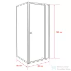 Leziter Flexi sarokba szerelhető szögletes zuhanykabin 90x90 cm zuhanytálca nélkül LF011_LF1290S