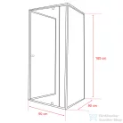 Leziter Flexi falsíkra szerelhető szögletes zuhanykabin 90x90 cm zuhanytálca nélkül LF011_LF1290