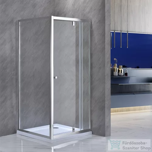 Leziter Flexi falsíkra szerelhető szögletes zuhanykabin 90x90 cm zuhanytálca nélkül LF011_LF1290