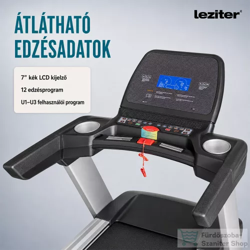 Leziter Futópad Led kijelzővel Titanfit Max 200 Kg, 3 LE, 1-25 Km/h, dőlésszög 0-18 százalék LFP-M9