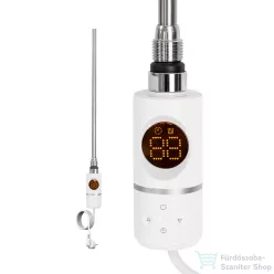   Leziter Elektromos fűtőpatron törölközőszárító radiátorhoz digitális hőfokszabályozóval 400W fehér LFP04-400W-W