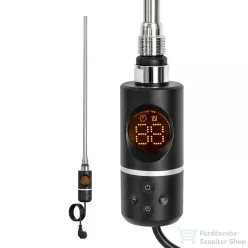   Leziter Elektromos fűtőpatron törölközőszárító radiátorhoz digitális hőfokszabályozóval 600W fekete LFP04-600W-B