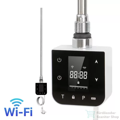Leziter Wifi-s fűtőpatron törölközőszárító radiátorhoz digitális hőfokszabályozóval 600W fehér LFPW05-600W-W