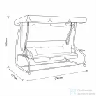 Leziter Bellavista Slim kerti hintaágy szürke LHA-200-GRA