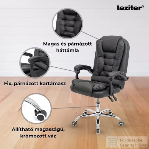 Leziter Optima irodai forgószék fekete LIF-633