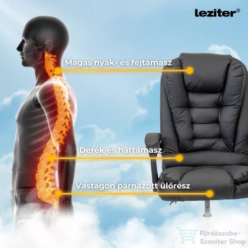 Leziter Optima irodai forgószék fekete LIF-633