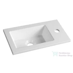 AQUALINE öntöttmárvány mosdó, 40x22cm, fehér LM420