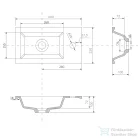 AQUALINE öntöttmárvány mosdó, 40x22cm, fehér LM420