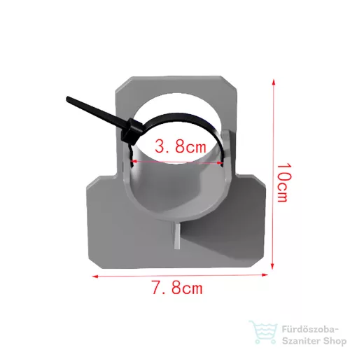 Leziter Medencecső tartókonzol 38 mm szürke LMCSK38G