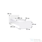 Leziter Miami egyszemélyes ágy 90x200 cm fehér-fehér LMEA90FF
