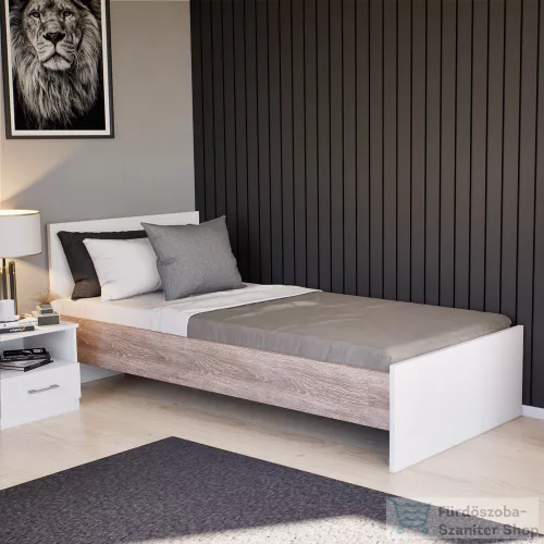 Leziter Miami egyszemélyes ágy 90x200 cm fehér-yorki tölgy LMEA90FYT