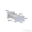 Leziter Miami egyszemélyes ágy 90x200 cm sonoma tölgy-fehér LMEA90STF