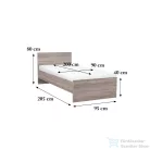 Leziter Miami egyszemélyes ágy 90x200 cm yorki tölgy-yorki tölgy LMEA90YTYT