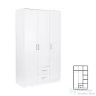 Leziter Miami gardróbszekrény 120x205 cm fehér-fehér LMGSZ120FF
