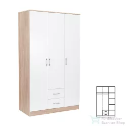   Leziter Miami gardróbszekrény 120x205 cm fehér-sonoma tölgy LMGSZ120FST