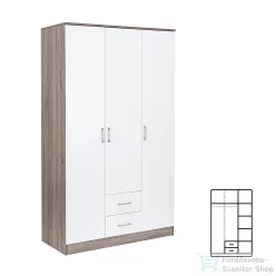   Leziter Miami gardróbszekrény 120x205 cm fehér-yorki tölgy LMGSZ120FYT