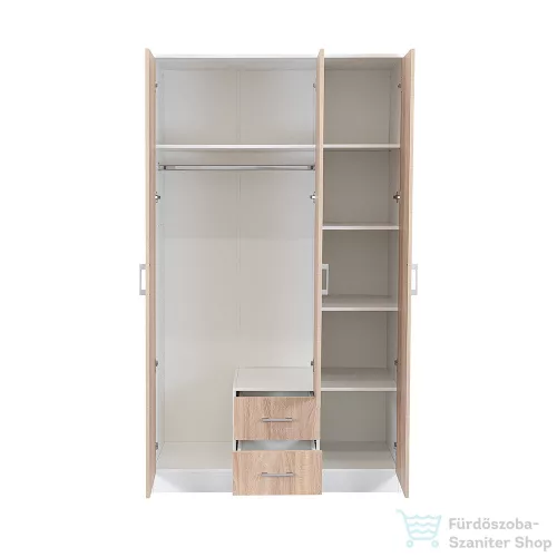 Leziter Miami gardróbszekrény 120x205 cm sonoma tölgy-fehér LMGSZ120STF