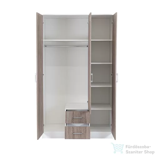 Leziter Miami gardróbszekrény 120x205 cm yorki tölgy-fehér LMGSZ120YTF