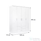 Leziter Miami gardróbszekrény 160x205 cm fehér-fehér LMGSZ160FF