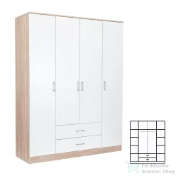   Leziter Miami gardróbszekrény 160x205 cm fehér-sonoma tölgy LMGSZ160FST