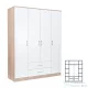 Leziter Miami gardróbszekrény 160x205 cm fehér-sonoma tölgy LMGSZ160FST